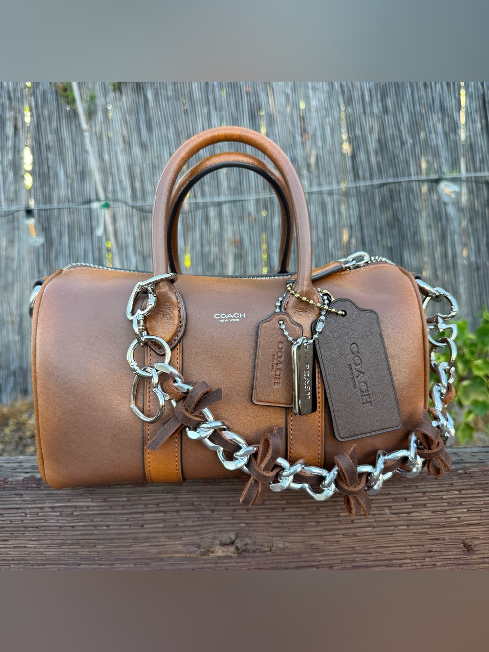 Novelty Strap| Bag Strap| Chunky Silver & Leather Bows Chain Link| Heart Shaped